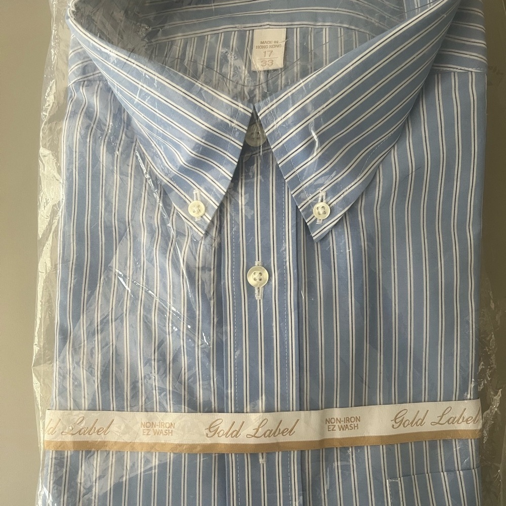 Gold Label Blue Striped Dress Shirt